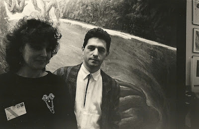 Pedro Muiño con Lola Carro en ARCO, 1987