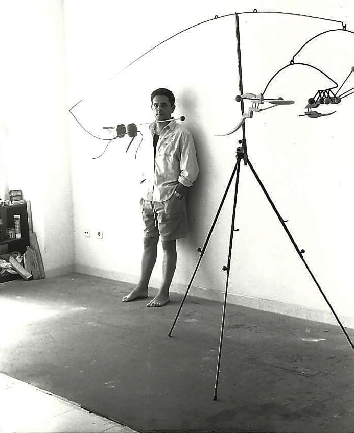 Pedro Muiño en el estudio del Vendrell (Tarragona), 1997